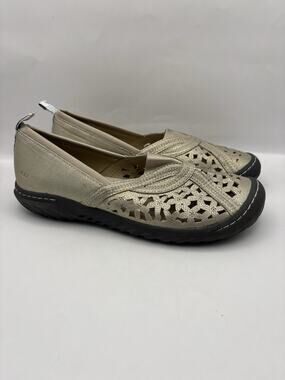 JBU Walnut Pecan Shimmer Champagne Slip On Shoes Women Size 9
